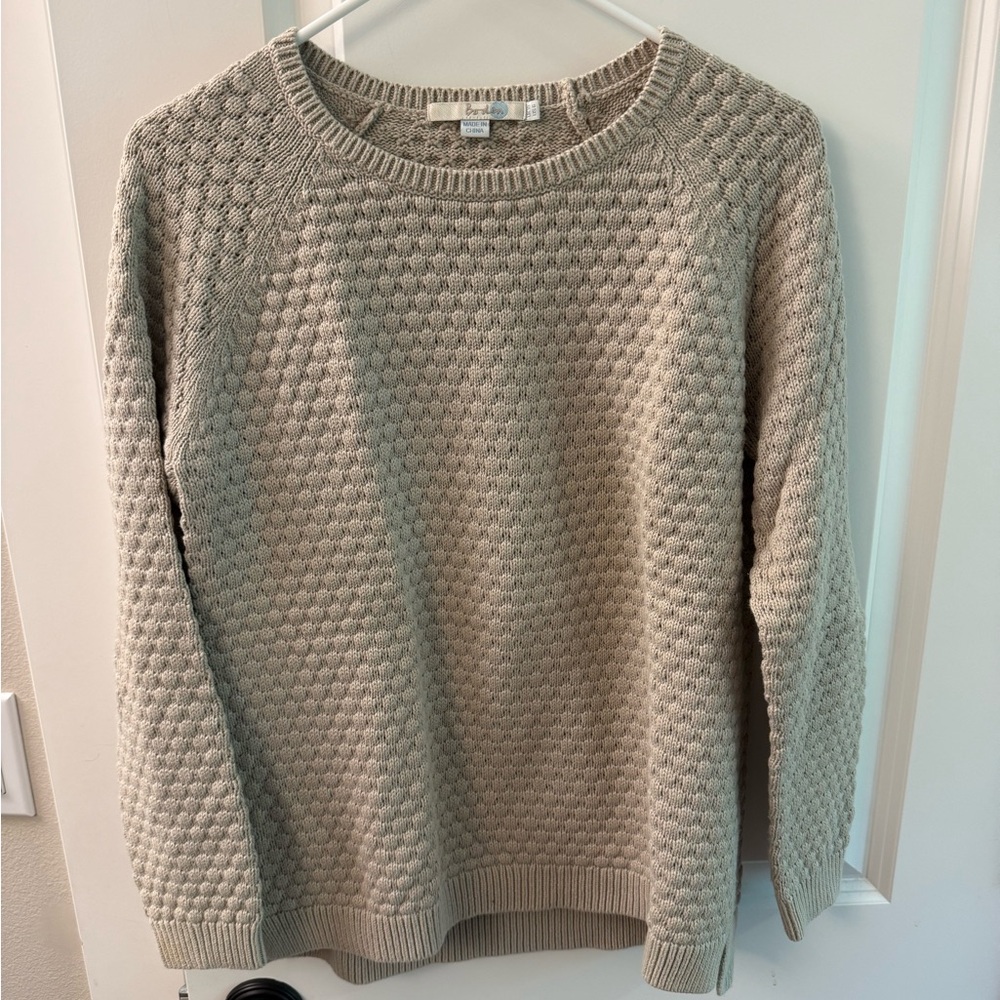 Boden Cream Crew Neck Sweater with Textured Knit